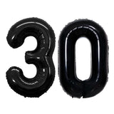 GOER Number 30 Balloons for 30th Birthday Party Decorations,42 Inch Jumbo Foil Helium Balloons for 30th Anniversary (Black)
