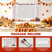 WBCPATY Giant Thanksgiving Word Search Poster, 53" X 36" Jumbo Holiday Word Find Wall Poster, Wall Game with 64 Words for Family Holiday Party Activity