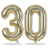 Champagne Gold Number 30 Balloons, 40 Inch Light Gold Foil Number 3 & 0 Balloons for Women, Self Inflating 30th Birthday Balloons for 30 Year Old Men Anniversary Birthday Party Decorations Supplies