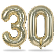 Champagne Gold Number 30 Balloons, 40 Inch Light Gold Foil Number 3 & 0 Balloons for Women, Self Inflating 30th Birthday Balloons for 30 Year Old Men Anniversary Birthday Party Decorations Supplies