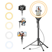 UBeesize 12" LED Ring Light with 62" Tripod Stand, Phone Holder & Remote | Dimmable Selfie Light for Video Recording, Live Streaming, TikTok, YouTube, Makeup, Compatible with iPhone & Android (Black)