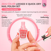 SAVILAND 6Pcs Ombre Nail Polish Set Charm Pink Blue Gold Purple | Quick Dry Pearl Summer Fingernail Polish Colors, Plant-based Castor Oil, Natural Nail Lacquer, Women Gift Home Manicure DIY