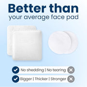 Clean Skin Club Clean² Pads 2.0 [NEW & Improved Edges] Guaranteed Not to Shed & Tear Face Pads, Unique Triple Layers, Textured & Ultra Soft Side, Organic Disposable Cotton, Pair with Makeup Remover