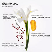 Glossier You Eau de Parfum, Unisex Skin-Scent Enhancer, Travel 8 ml | Warm, Musky & Spicy, Pink Pepper, Iris & Ambrox Base Notes, Smells Different on Everyone, Layer & Mix to Match Your Mood