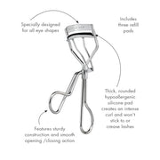 Tweezerman Classic Eyelash Curler for All Eye Shapes with Refill Pads