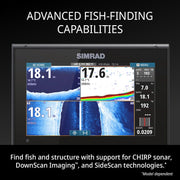 Simrad GO Chartplotter and Fish Finder, with Transducer and Radar Options, Preloaded C-MAP Discover Chart Card