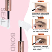 Lash Bond and Seal Lash Glue Waterproof LAUBESS 2-IN-1 Cluster Lash Glue for Eyelash Clusters 72H 10ml (White/Clear)