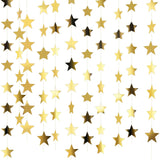 Patelai 130 ft Star Garland Banner Decor, Gold | Glitter Star Hanging Streamer, Twinkle Backdrop, Christmas Decorations, Birthday Supplies, Homecoming Party Decorations