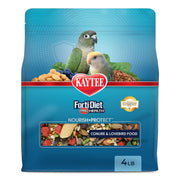 Kaytee Forti-Diet Pro Health Nourish+Protect Conure & Lovebird Food, 4 lb | Balanced digestion. Conure food with prebiotics and probiotics. Parrot food, antioxidants, omega-3s