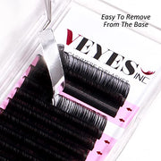 VEYES INC Cashmere Volume Lash Extensions C CC D DD LD L B J M Curl 0.03-0.20 thickness 5-25mm, Super Matte Black Individual Eyelashes Tray, Professional Supplies for Lash Techs (0.03 CC 12mm)
