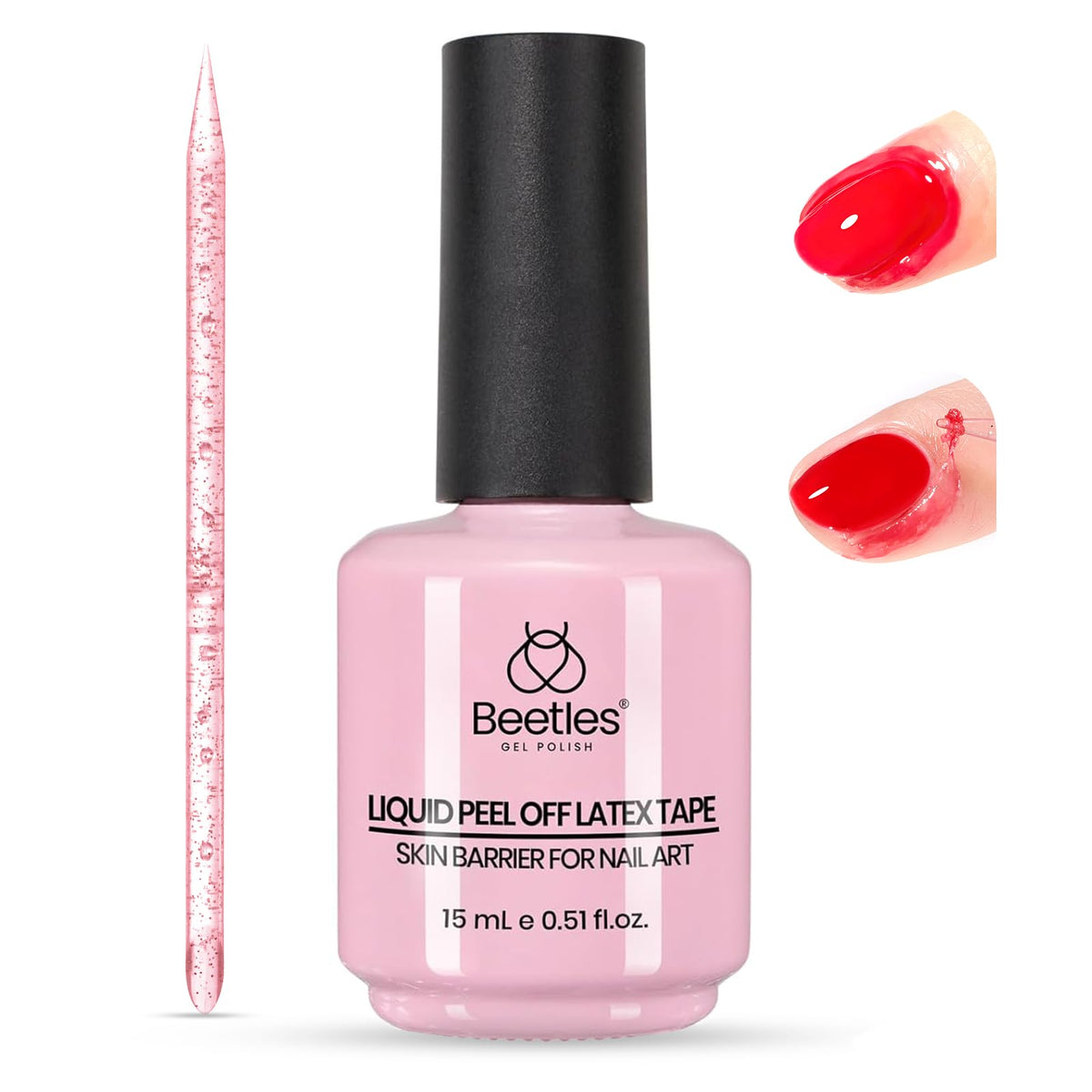 Beetles Liquid Latex for Nails 15 ml Peel-Off Nail Polish Cuticle Guard | Plastic Care Stick Nails Design Air-Dry Barrier for Protector Fingers