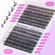 Pawotence Lash Extension Kit DIY 280pcs Lash Clusters Eyelash Extension Kit, 9-16mm 30D 40D Individual Lashes Kit with Lash Bond and Seal, Lash Tweezers for Self Use (30D&40D, 0.07D, 9-16mm, Kit)