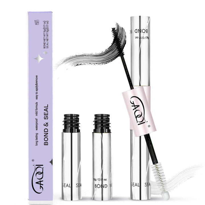 GAQQI Lash Cluster Glue, Waterproof Bond and Seal Lash Glue, Black - 10ml | Strong Hold 3-7days, Latex-free & Formaldehyde-free, Waterproof, For Cluster/ Individual/ Strip Lashes, Easy to Use
