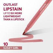 COVERGIRL Outlast, 10 Sugey Girl, Lipstain, Smooth Application, Precise Pen-Like Tip, Transfer-Proof, Satin Stained Finish, Vegan Formula, 0.06oz