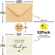 52 Pack 210GSM | Thank You Cards | Thank You Cards & Notes with Envelopes | Pefect for Baby Shower, Wedding, Teacher, Graduation, Business, Holiday, and Christmas | Teacher Appreciation Gifts