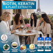BELLISSO Biotin Shampoo and Conditioner Set - Sulfate & Paraben Free | Hair Thickening & Volumizing with Added Keratin to Help Boost Fuller Looking Hair for Men & Women with Fine or Thinning Hair