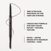 Anastasia Beverly Hills - Brow Wiz Ultra-Slim Precision Eyebrow Pencil | Precision Tip For Defined Brows, Natural Hair-Like Finish, High-Pigment, Long-Lasting Formula, Built-In Spoolie.