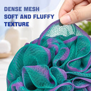 AmazerBath Loofah Sponge 75g/Piece, Exfoliating Bath Sponge Body Scrubber - Loofa Set of 4 Flower Color (Large, Green-Purple)