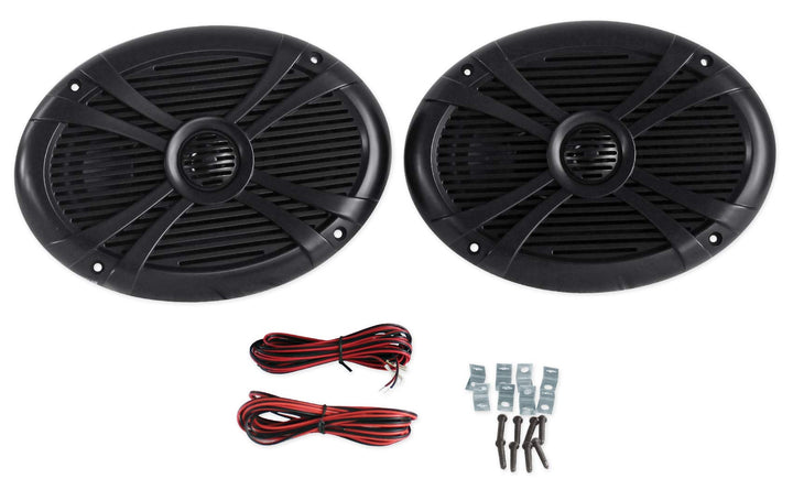 Rockville RMSTS69B 6" x 9" Black Waterproof Marine Boat Speakers, Pair | 1000W Peak/250W RMS, CEA Compliant, Swivel Tweeter, UV Treated, Stainless Steel Terminals, Includes Speaker Wire & Hardware