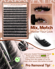Goddvenus Manga Lash Clusters With Spikes Wispy Cluster Eyelash Extensions Full-volume Anime Eyelashes Clusters Reusable Faux Mink Fairy Individual Lash Extension (D Curve 12-18mm 204 pieces)