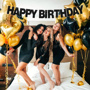 BEISHIDA Glitter Black 116 PCS A-Z DIY Letter Custom Banner Party Decor | 111 Letters&Numbers,3 Rope,2 Threading Device,Personalized Party Banner Decorations,Birthday,Graduation,Wedding