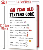 Funny 60th Birthday Card Gift Decorations for Women Men Him Her