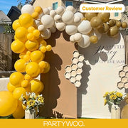 PartyWoo Mustard Yellow Balloons 120pcs Different Sizes of 18 12 10 5 Inch | Balloons for Birthday Sunflower Little Cutie Thanksgiving Bridal Shower Party Decorations Yellow-F57