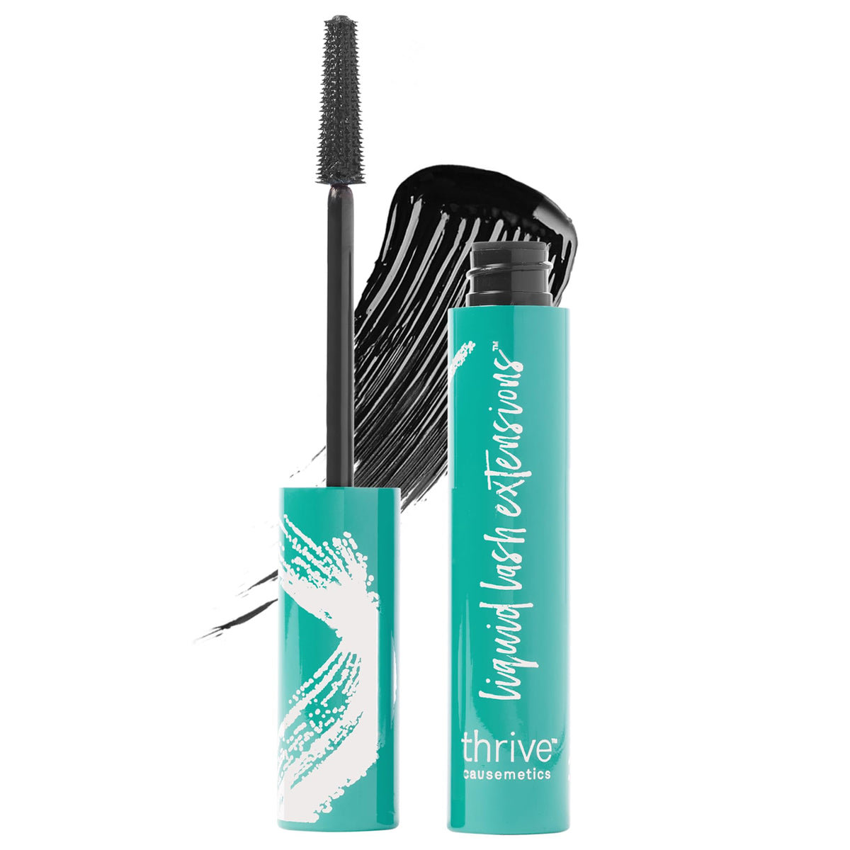Thrive Causemetics Liquid Lash Extensions Mascara, Rich Black Shade | Tubing Formula Lengthens, Volumizes & Curls, Smudge Proof, Washable, No Clumping or Flaking, Vegan, Cruelty Free, Brynn Shade