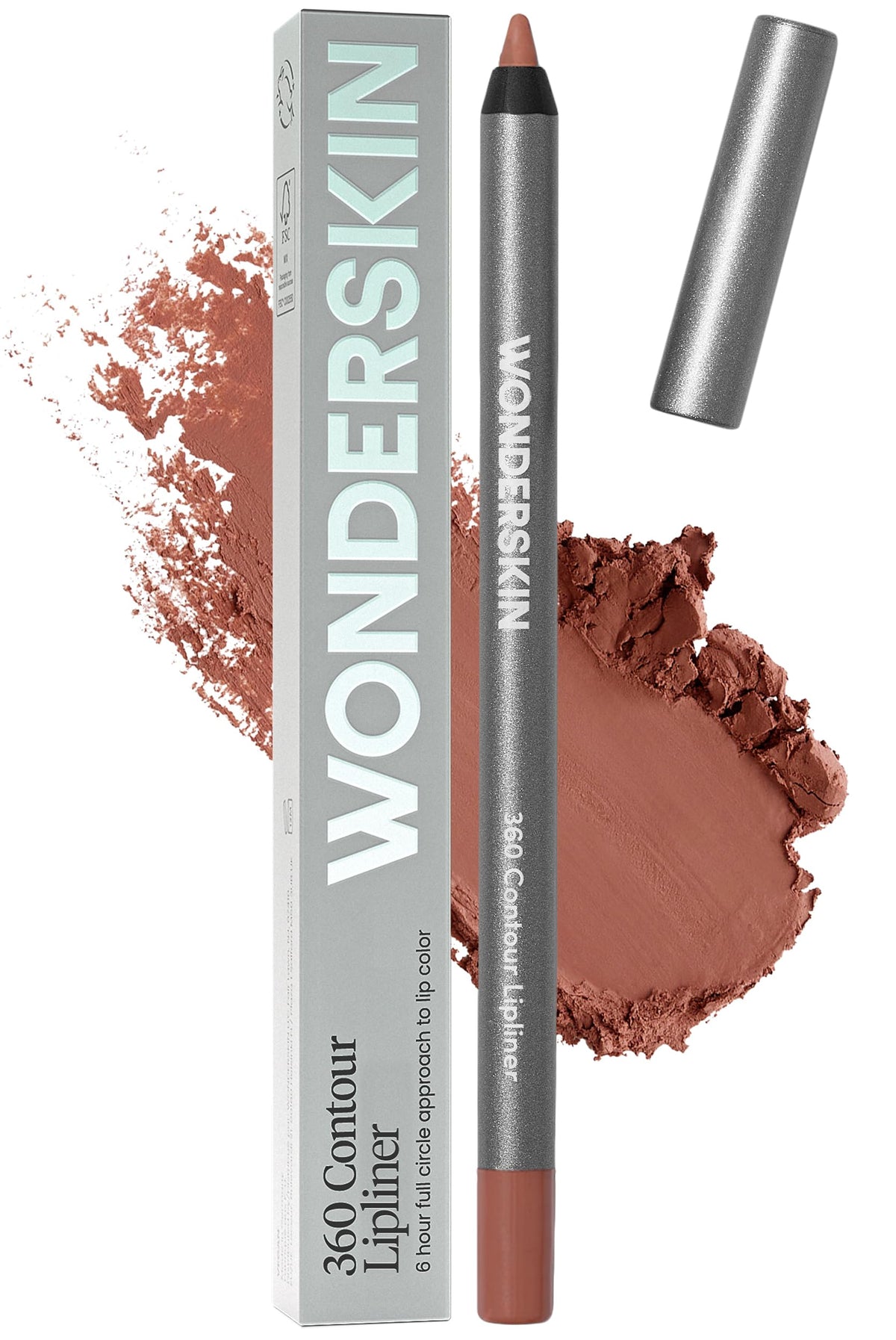 Wonderskin Lipliner Pencil - 360 Contour Lipliner, Longwear, Waterproof | Waterproof saddle lip liner, longwear formula glides on smoothly for precise definition and all-day lip contour.