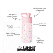 Simple Modern Kids Water Bottle & Toddler Cup | 14oz | Confetti | Insulated Stainless Steel Toddler Water Bottle, Kids Tumbler with Straw | Spill Proof for School, Girls, Boys | Confetti