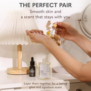 GODA Pheromones Perfume for Women + Silk Body Oil Bundle – Long-Lasting Floral Fragrance with Jasmine & Rose + Firming Anti-Aging Hydrating Body Oil 100ml – Vegan, Cruelty-Free, Luxury Gift Set, 15ml