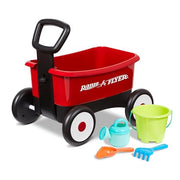 Radio Flyer Push & Pull Walker Wagon with Garden Tools, Ages 1-4 Years, Red | Locking Handle for Stability, Baby Push Walker Converts to Pull Wagon, Indoor & Outdoor Play