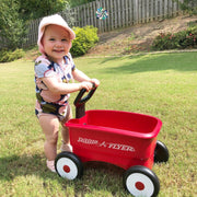 Radio Flyer Push & Pull Walker Wagon with Garden Tools, Ages 1-4 Years, Red | Locking Handle for Stability, Baby Push Walker Converts to Pull Wagon, Indoor & Outdoor Play