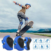 WayEee Kids Bike Helmet Set Knee Pads Adjustable Protective Gear, 3-14 Age | 7pcs skateboard set with knee pads elbow pads wrist guards double size sport cycling bike roller skating scooter boys girls