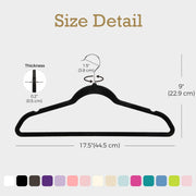 HOUSE DAY Black Velvet Hangers 60 Pack, Premium Non Slip Clothes Hangers | Felt Hangers Slim Space Saving Hanger for Closet Organizer, Heavy Duty for Coat with 360° Rotating Silver Hook