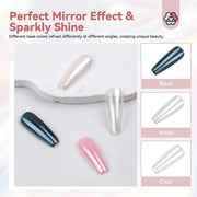 SAVILAND Clear White Pearl Chrome Nail Powder, 1g Large Capacity | Non-Flying Grain-Free Formula, With Applicator, Mica-Based Chrome Powder, Metallic Mirror Unicorn Effect, Home and Salon Use