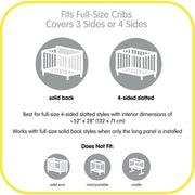 BreathableBaby Breathable Mesh Liner for Full-Size Cribs, Classic 3mm Mesh, White (Size 4FS Covers 3 or 4 Sides)