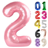2 Balloon - Pastel Pink Birthday Number Balloons, 40 Inch Decorations