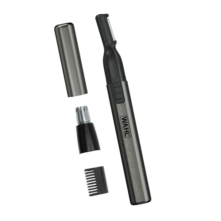 Wahl Micro Groomsman Battery Personal Trimmer for Eyebrows, Nose & Ear | Compact Quick Touch-Up Hair Trimmer For Eyebrows, Neckline, Nose, And Ear Hair With Rinseable Heads – Model 5640-600
