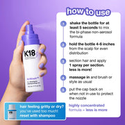 K18 AirWash Travel Non Aerosol Dry Shampoo Spray, 1.6 Fl Oz | Eliminate Odor, Reduce Oil + Sweat, No White Cast or Heavy Fragrance, Fresh Hair + Scalp for 3 Days