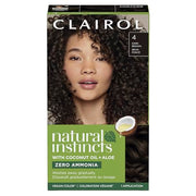 Clairol Natural Instincts Demi-Permanent Hair Dye, 4 Dark Brown | 1 Pack | Ammonia‑Free, Vegan Hair Color with Coconut Oil & Aloe Vera