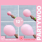 PartyWoo Hot Pink Balloons 66pcs 12 Inch Magenta Fuchsia Latex Balloons | Pearl Pink Metallic Magenta Fuchsia Confetti for Gender Reveal Bridal Shower Baby Shower Princess Birthday Party Decorations