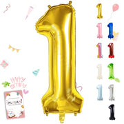 Smlpuame 40 Inch Gold Number 1 Balloon, 1st Birthday Decoration Boys Girls | Large Self Inflating Number Balloons, Mylar Foil Helium Balloon for Women Men Party Anniversary Supplies Reusable
