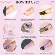 Saviland Acrylic Nail Starter Kit: Clear Pink Nude | Acrylic Powder & Liquid, Brush, Files, Forms, Press On Nails, Home Practice Set