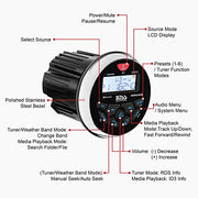 BOSS Audio Systems MGR350B Amplified Bluetooth Boat Gauge Receiver, No DVD