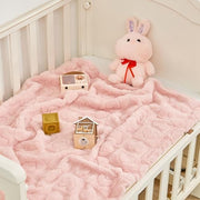 Yurhap Heart Baby Blanket, Love Plush Fleece Baby Blankets for Girls Boys | Soft Sherpa Baby Girl Blanket for Infant Toddler Newborn Gift, Fluffy Baby Essentials, For Crib Stroller, 30"x40", Light Pink