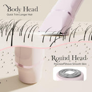 Risina 2-in-1 Bikini Trimmer for Women, Electric Razors for Women, Gifts | IPX7 Waterproof, Rechargeable, Ceramic Blades, Face Shaver and Body Hair Trimmer for Bikini Line, Pubic Hair, Legs, Underarms